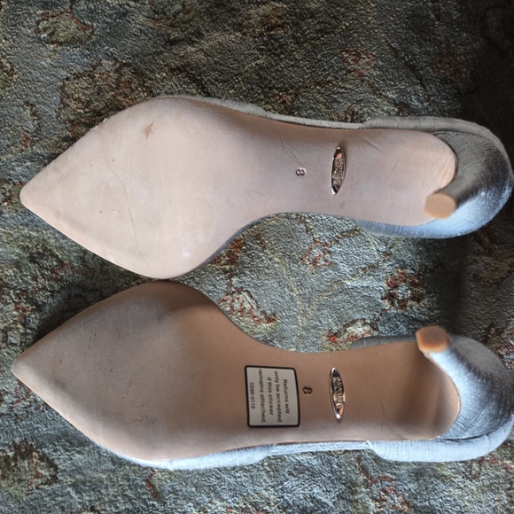 Badgley Mischka Lola formal silk d'orsay heel in slate blue size 8 - Picture 9 of 14